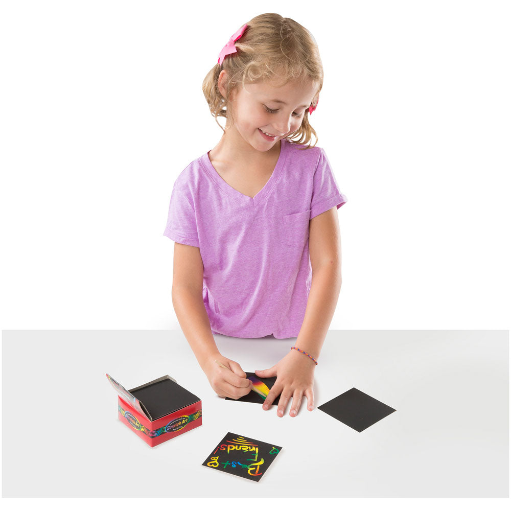 Melissa & Doug Rainbow Mini Scratch Art Notes Box