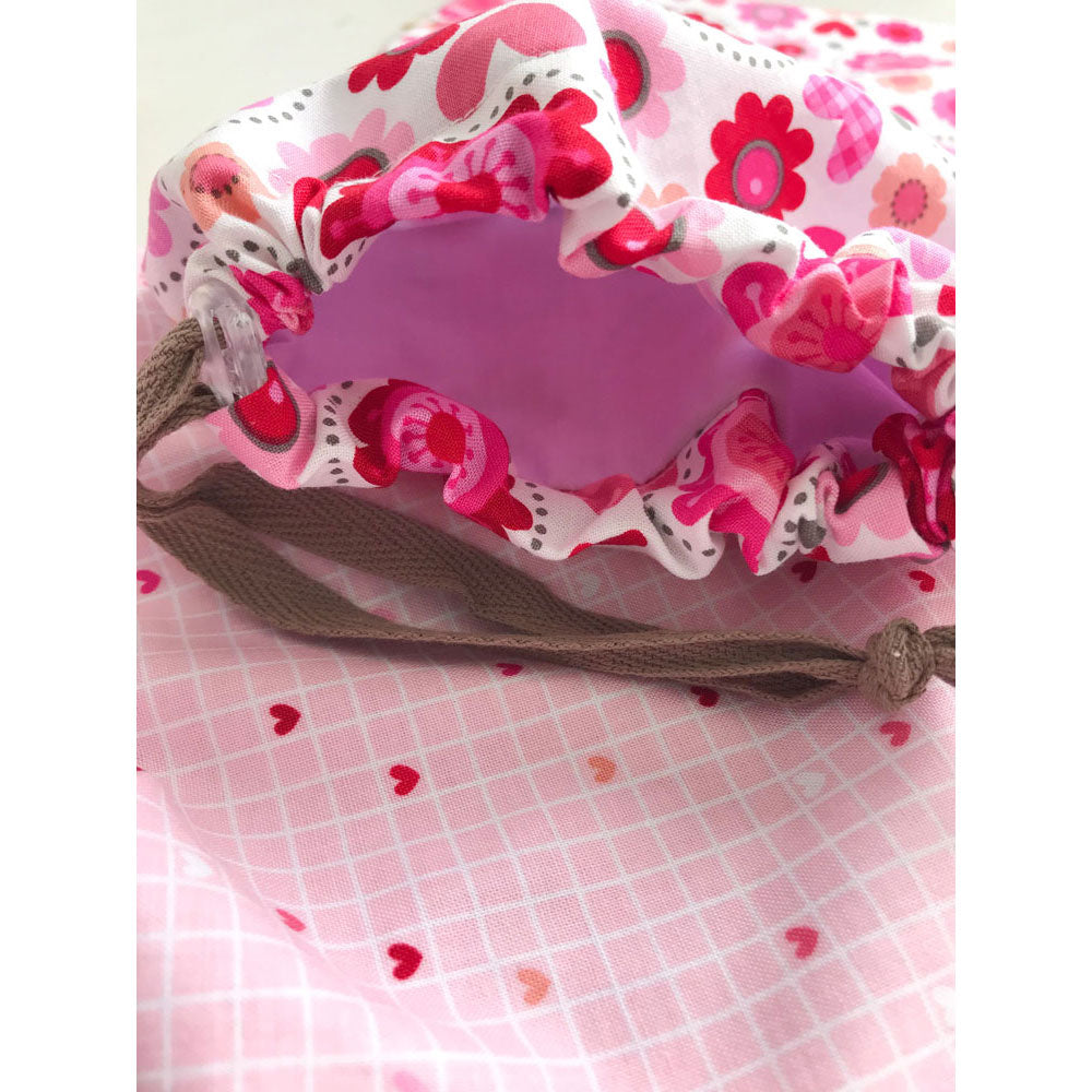 MinZ Studio Handmade Eco Drawstring Bags Set of 2 - White Blooms