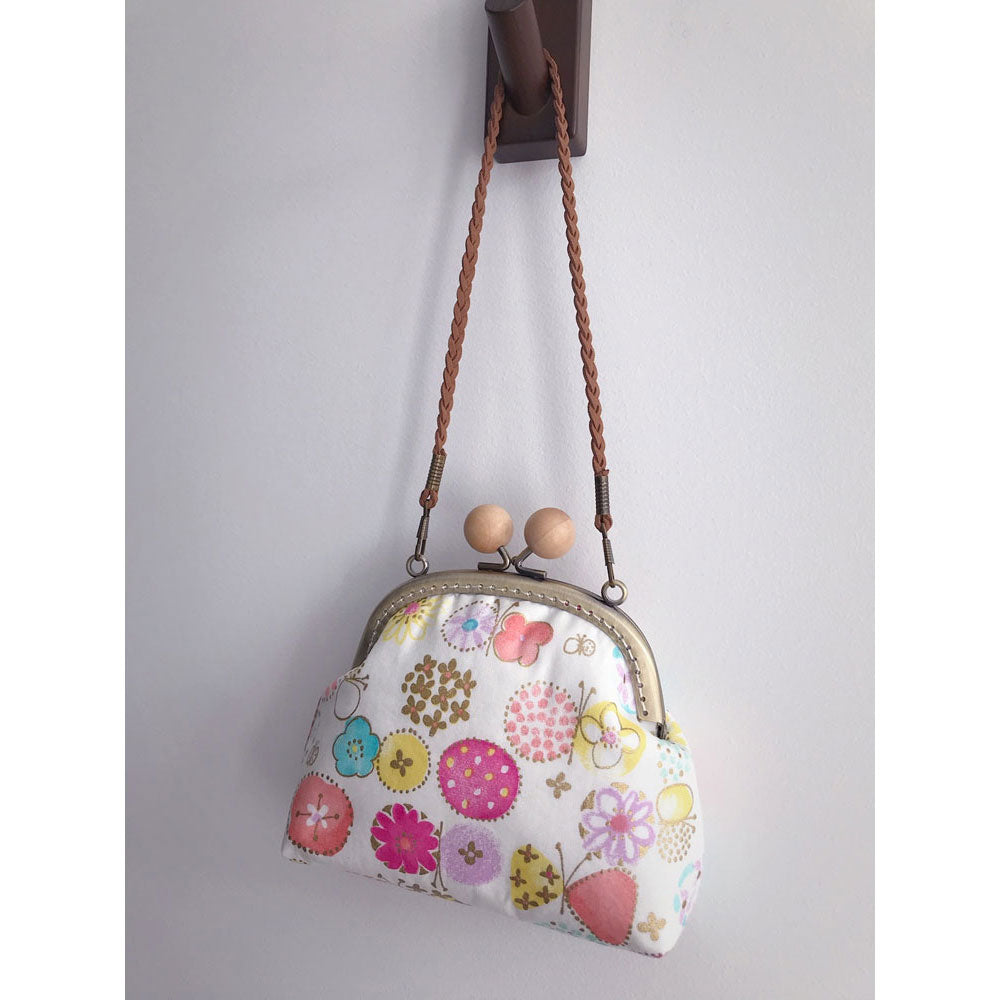 MinZ Studio Handmade Sakura Butterflies Frame Purse - White