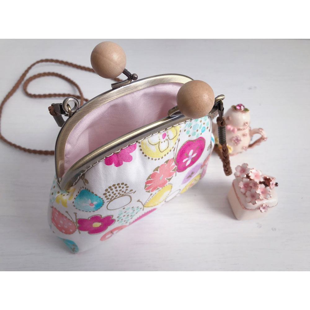 MinZ Studio Handmade Sakura Butterflies Frame Purse - White