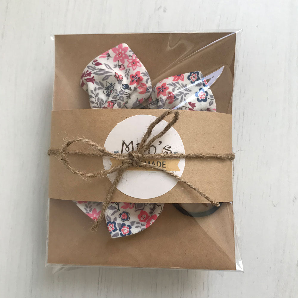 MinZ Studio Liberty Fabric Handmade Hair Ties and Clips Set - Fanciful