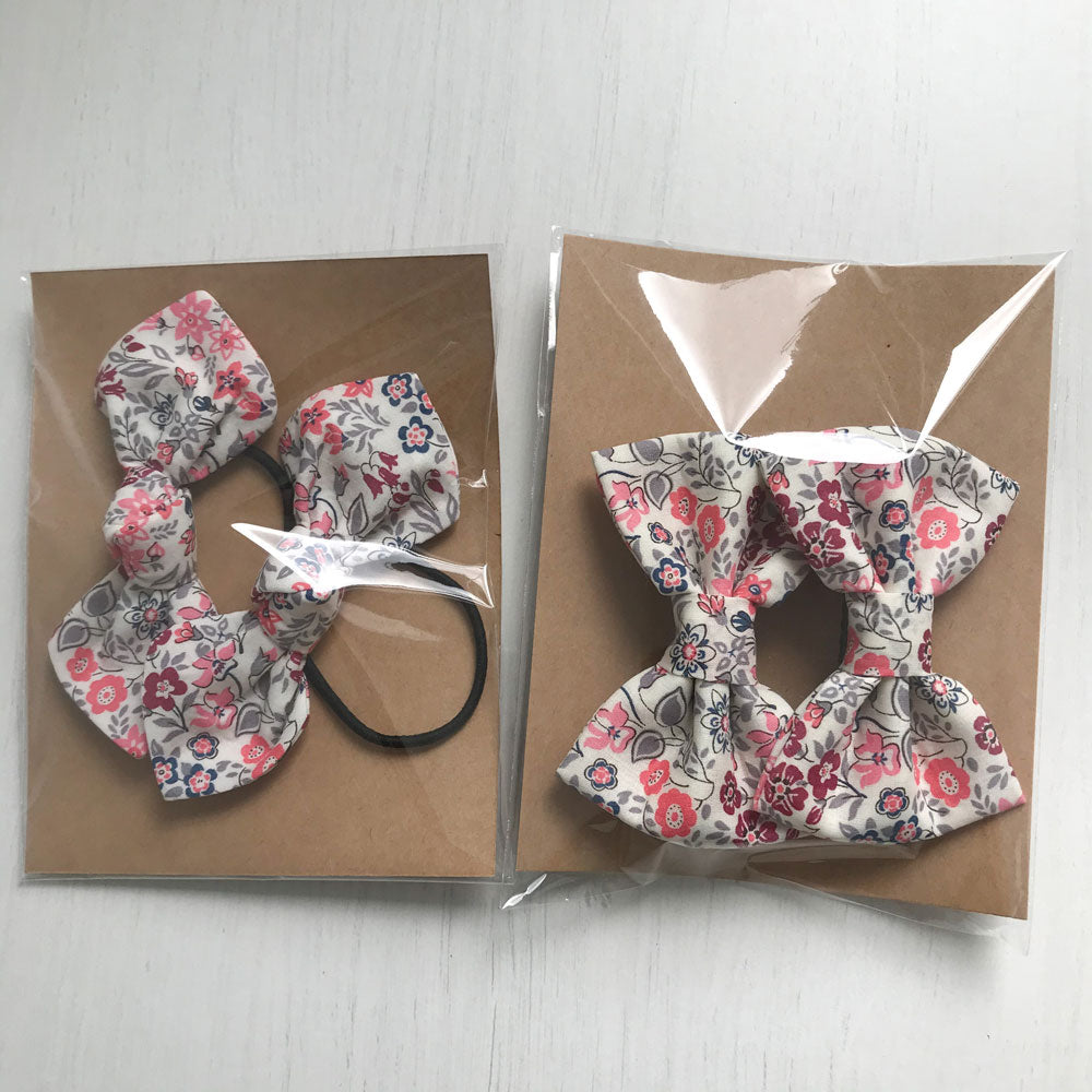 MinZ Studio Liberty Fabric Handmade Hair Ties and Clips Set - Fanciful
