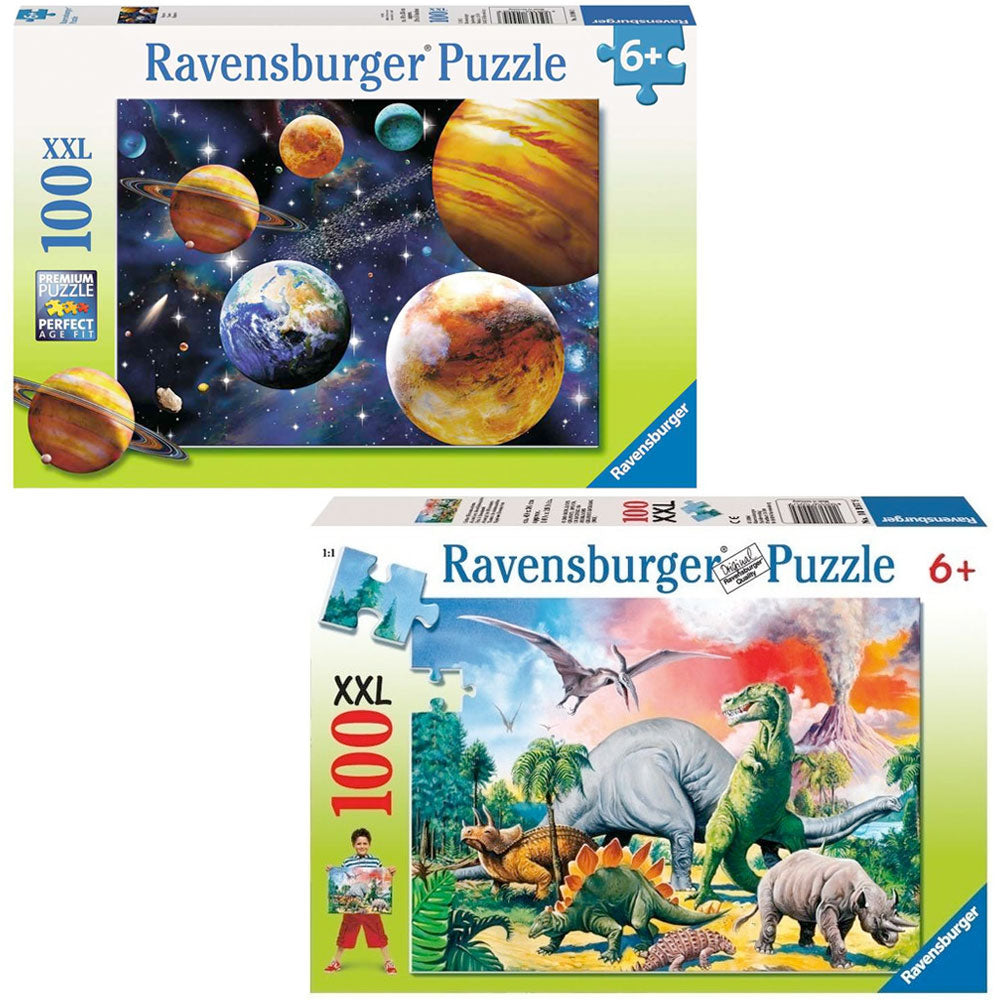Ravensburger Puzzle 100pc Value Pack: Space + Dinosaurs