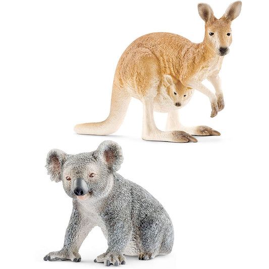 Schleich Wild Life Animal Figurines Value Pack: Kangaroo + Koala