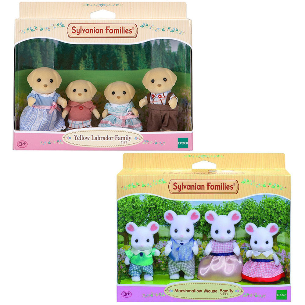 Sylvanian Families Family Value Pack - Yellow Labrador & Marshmallow Mouse