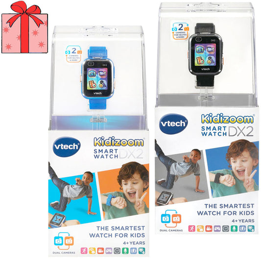 VTech Kidizoom Smart Watch DX2 Value Pack: Blue + Black + Gift Wrapping