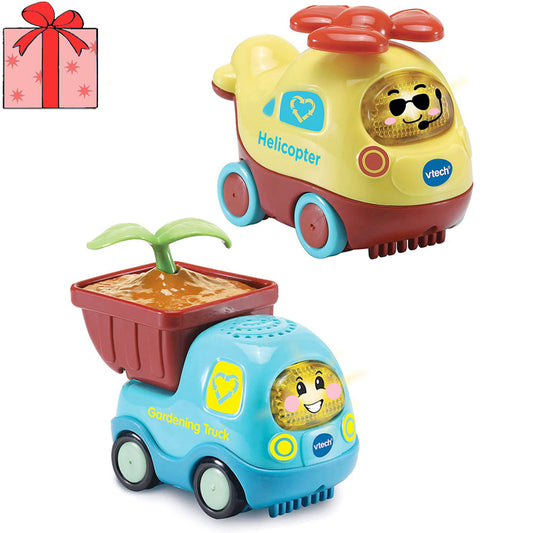[DISCONTINUED] VTech Toot-Toot Drivers Eco-friendly Special Edition Value Pack: Helicopter + Gardening Truck + Gift Wrapping