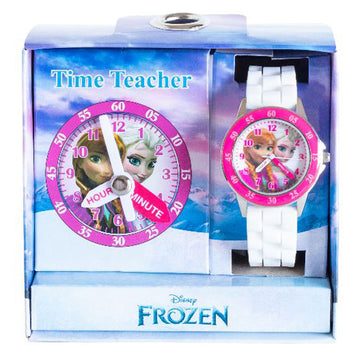Disney Frozen Pink and White Time Teacher Watch for girls aged 6 years and up