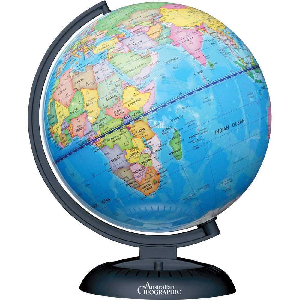 20cm Night Light Up Globe STEM toy from Australian Geographic for kids aged 6 years & up