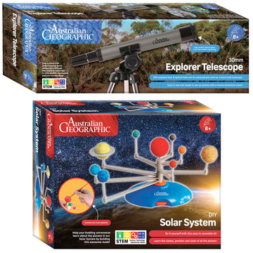 30mm Explorer Telescope & DIY Solar System by Australian Geographic Value Pack