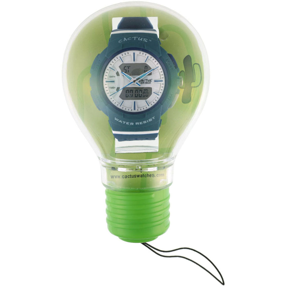 Cactus Blue Combo Kids AnaDigi Watch packed in globe packaging