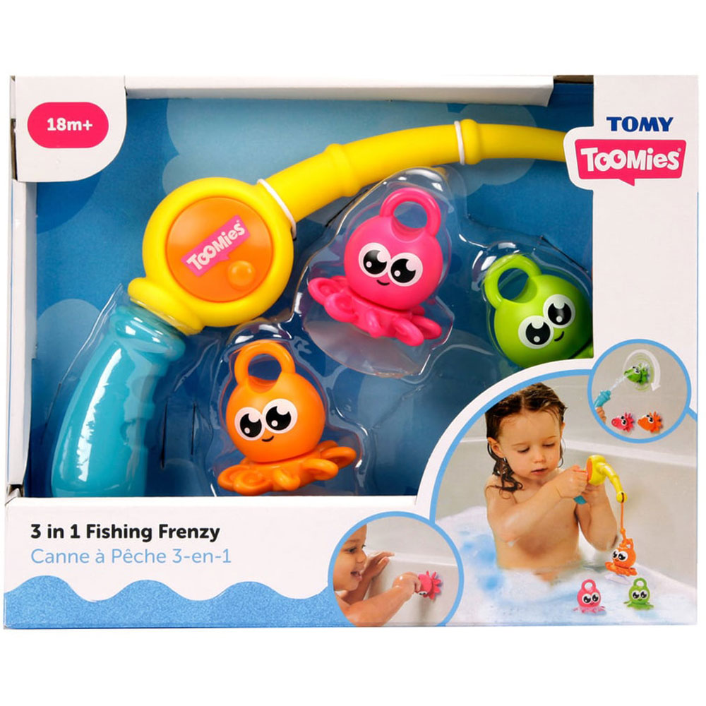 Tomy Toomies 3 in 1 Fishing Frenzy Bath Toy & FREE Swim Cap