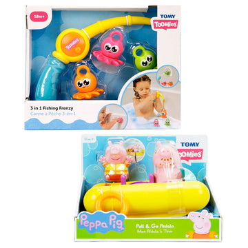 Tomy Fishing Frenzy & Peppa Pig Pedalo Boat Bath Toys Value Pack