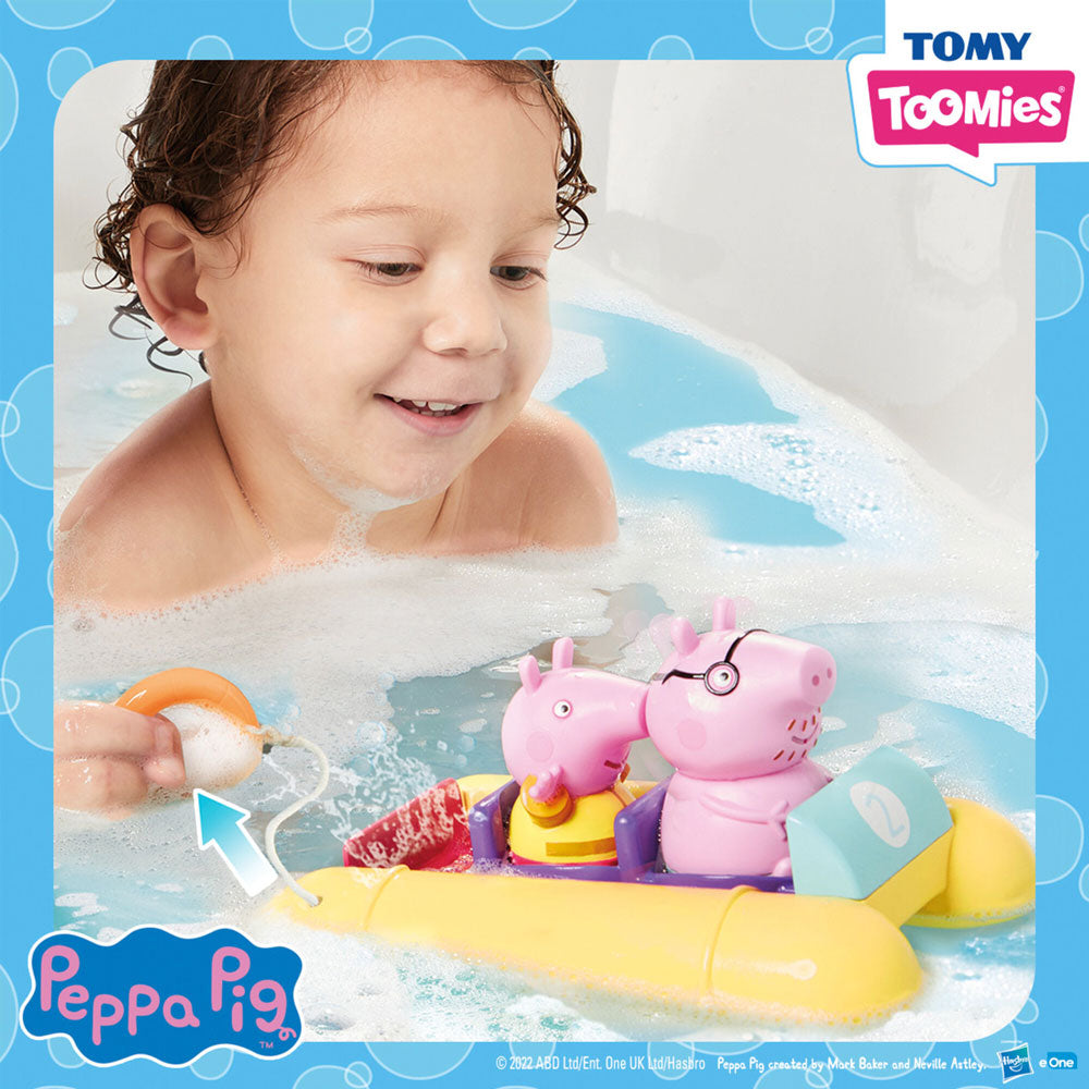 Tomy Peppa Pig Pull & Go Pedalo Boat Bath Toy & FREE Swim Cap