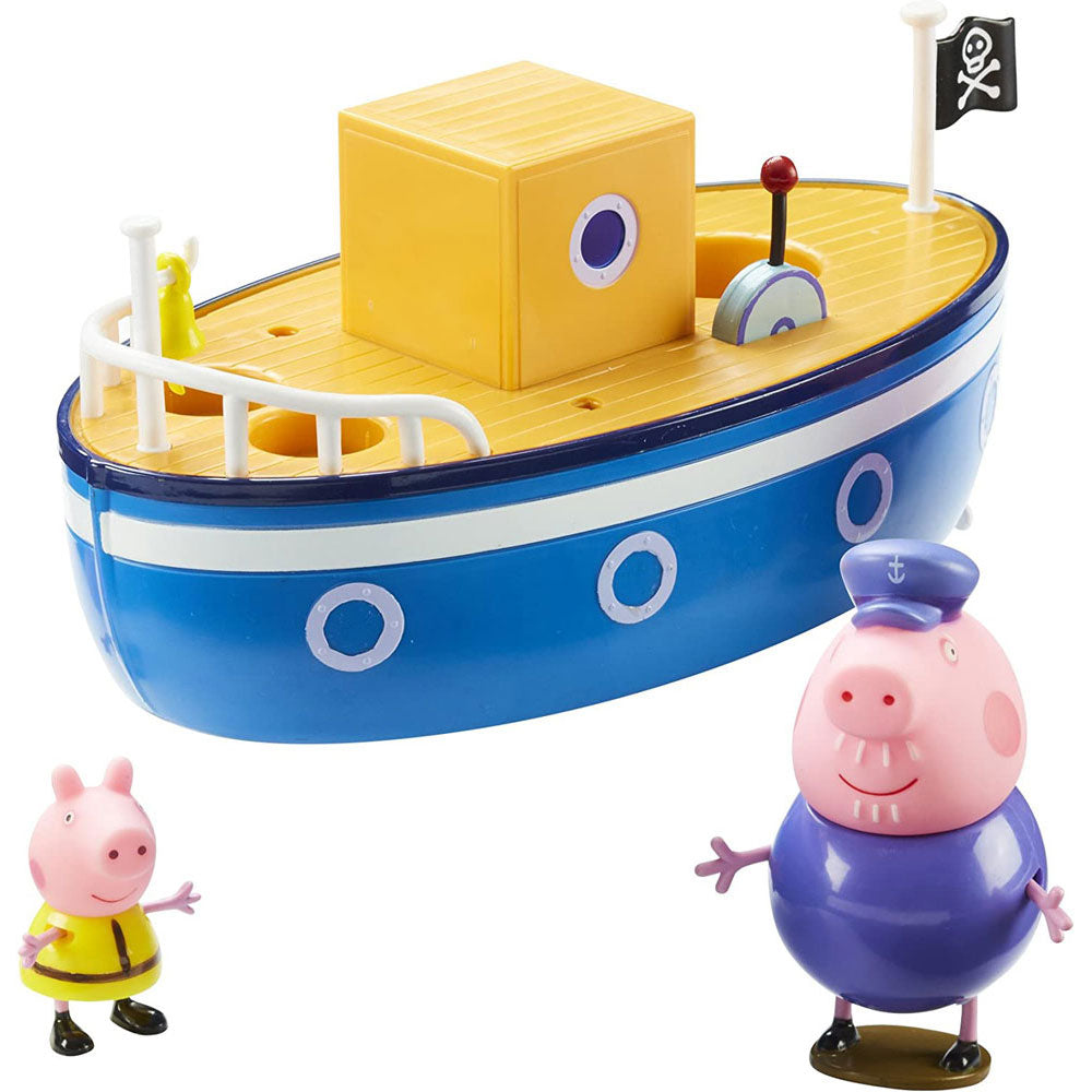 Tomy Peppa Pig Bath Toys Value Pack - Pedalo Boat & Grandad Pig's Boat