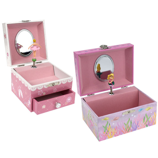 Ballerina & Mermaid Musical Jewellery Boxes by Kaper Kidz Value Pack