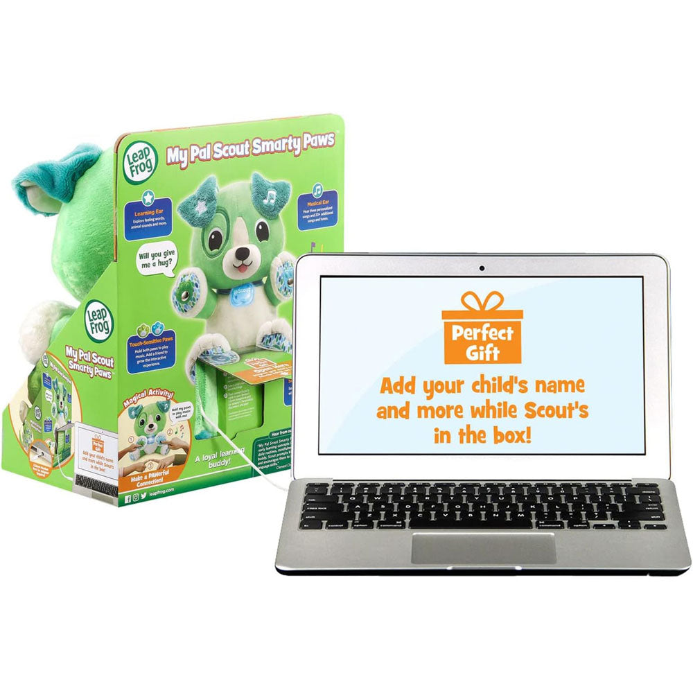 Connect Scout to your smart phone, tablet or computer for easy personalisation while he's still in the box! 