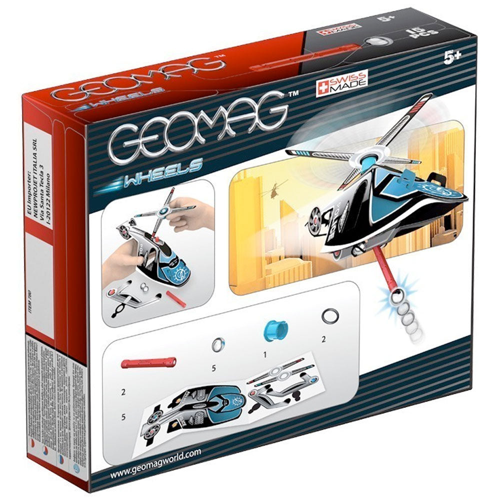[DISCONTINUED] Geomag Classic Wheels Police 68 Piece Magnetic Construction Set & FREE Helicopter