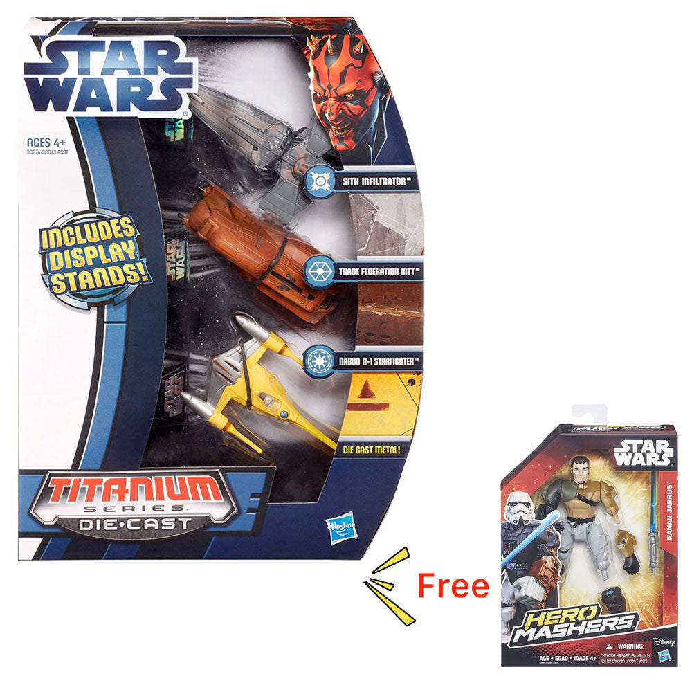 Hasbro Star Wars Titanium Series Die-Cast 3 Vehicle Pack & FREE Kanan Jarrus