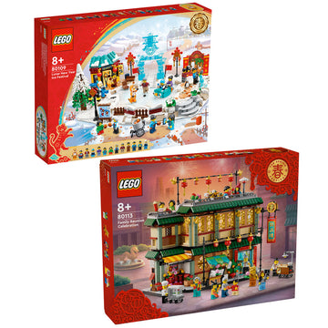 LEGO Chinese Festivals 80109 Lunar New Year Ice Festival & 80113 Family Reunion Celebration Value Pack