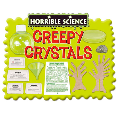 Info leaflet for the Creepy Crystals Horrible Science Kit by Galt