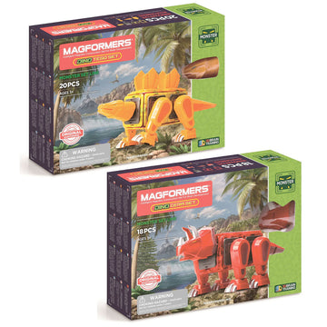 Magformers Dino Magnetic Construction Value Pack - Tego & Cera