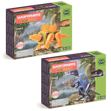 Magformers Dino Magnetic Construction Value Pack - Tego & Rano
