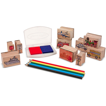 Melissa & Doug Stamp Set Value Pack - Dinosaur & Vehicle