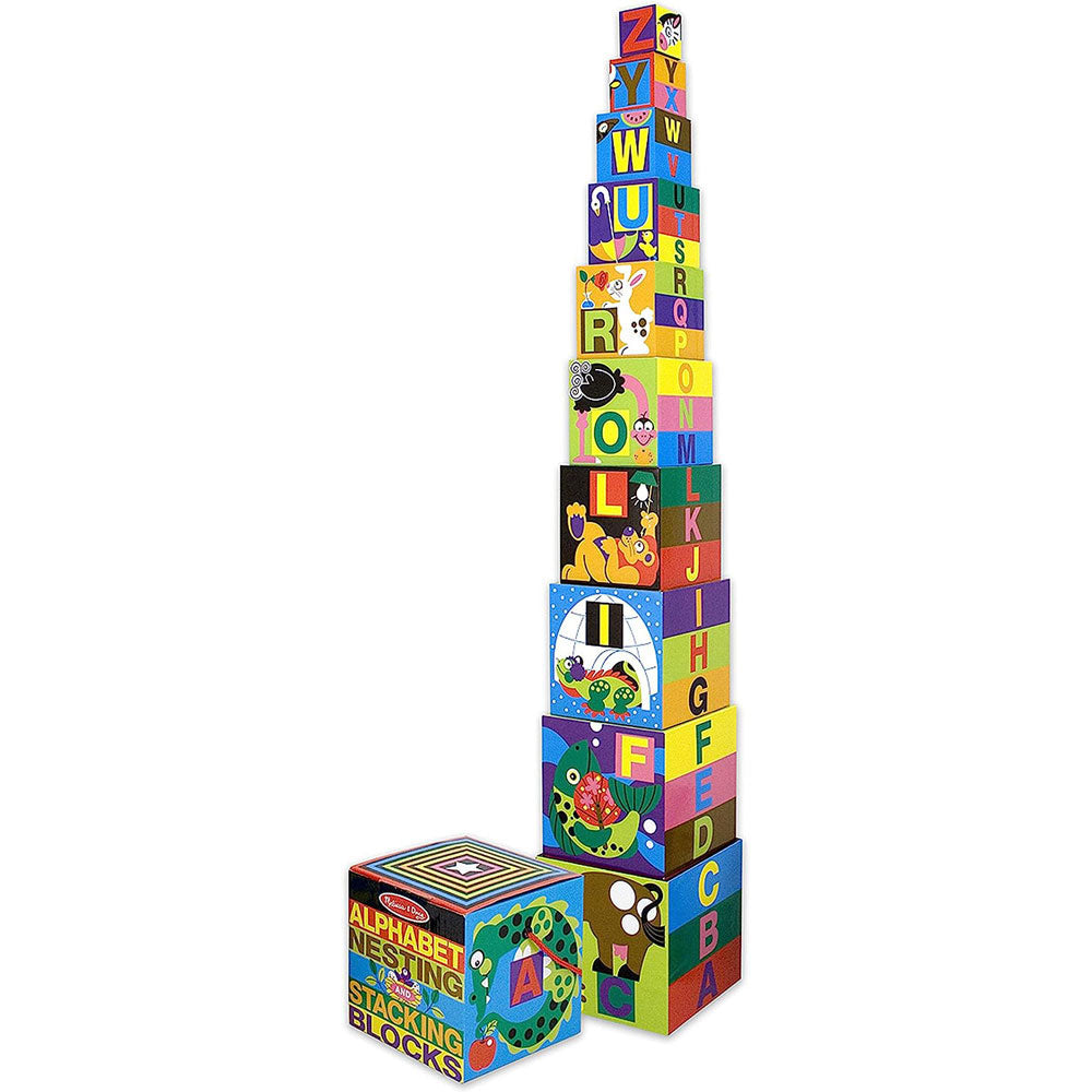 Melissa & Doug Alphabet Nesting and Stacking Cardboard Blocks