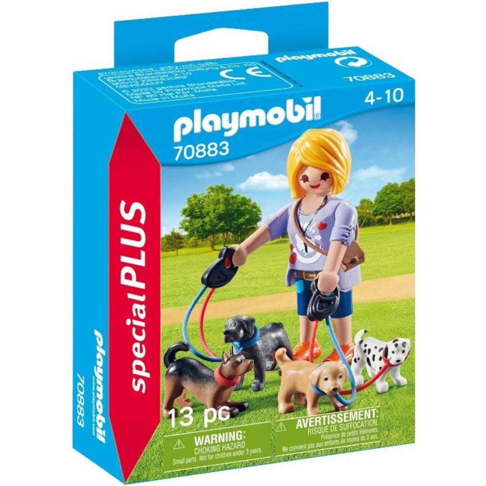 Playmobil City Life Dog Sitter Figure with four dogs in box packaging