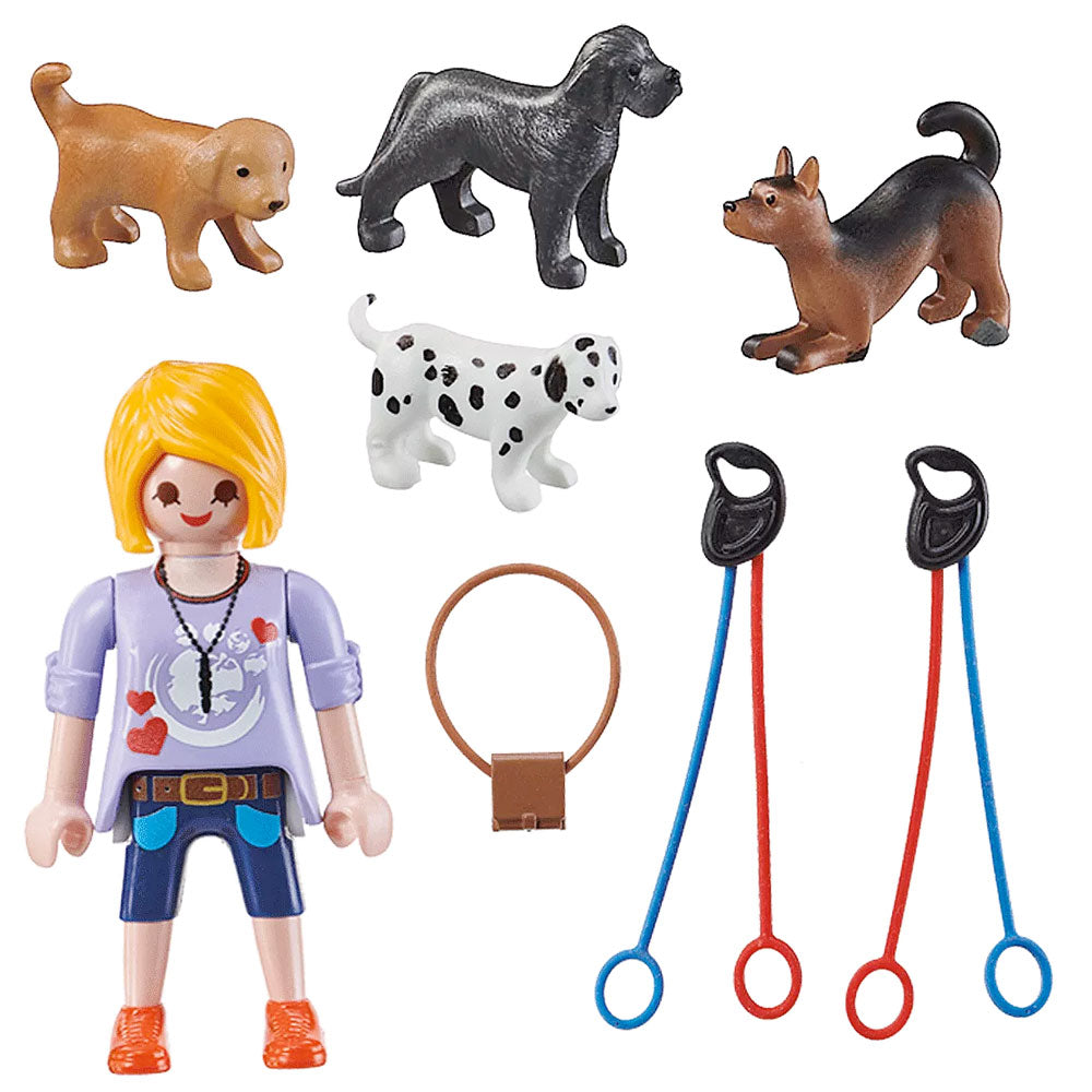 Playmobil City Life Dog Sitter Figure with four dogs and other accessories