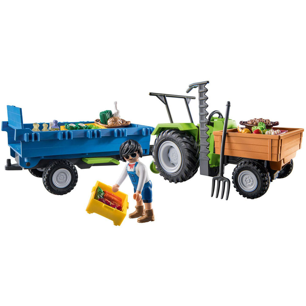 Tractor with Trailer Toy Playset from Country theme by Playmobil