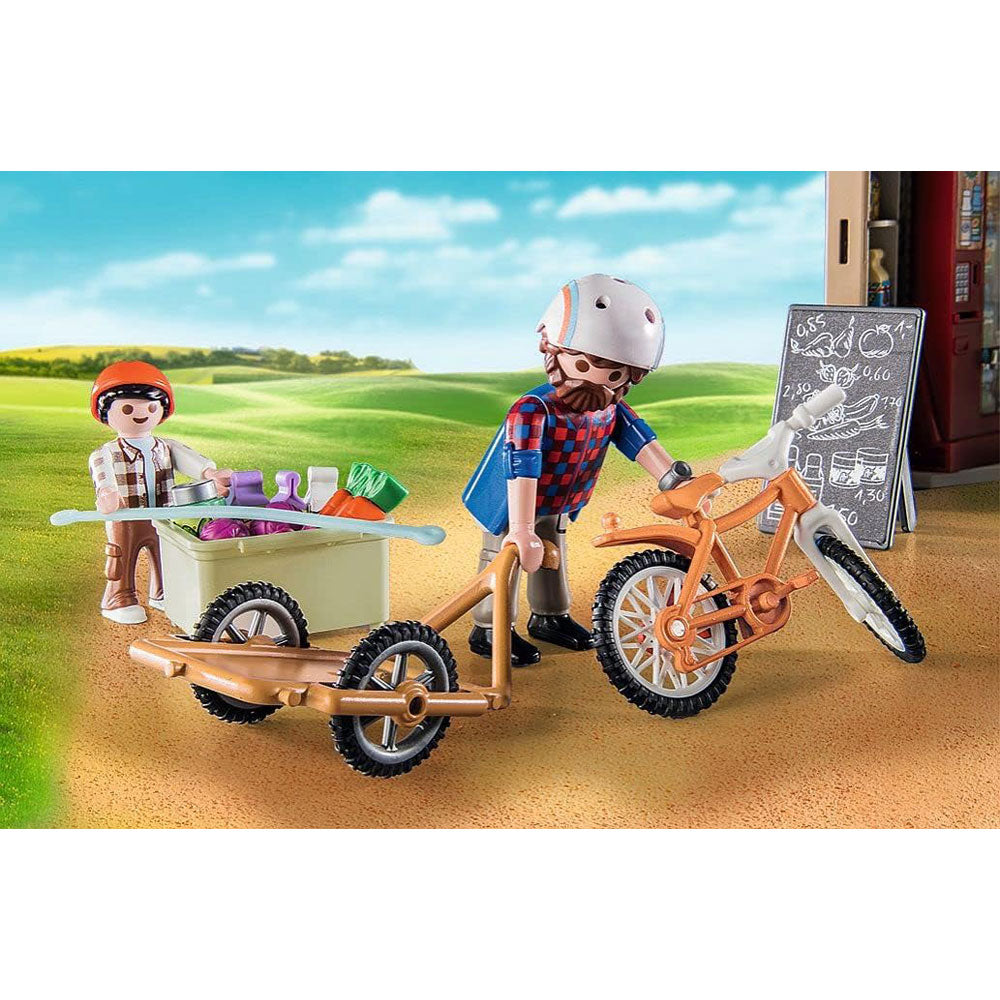 Farm Shop Toy Playset from Country theme by Playmobil includes bicycle with trailer