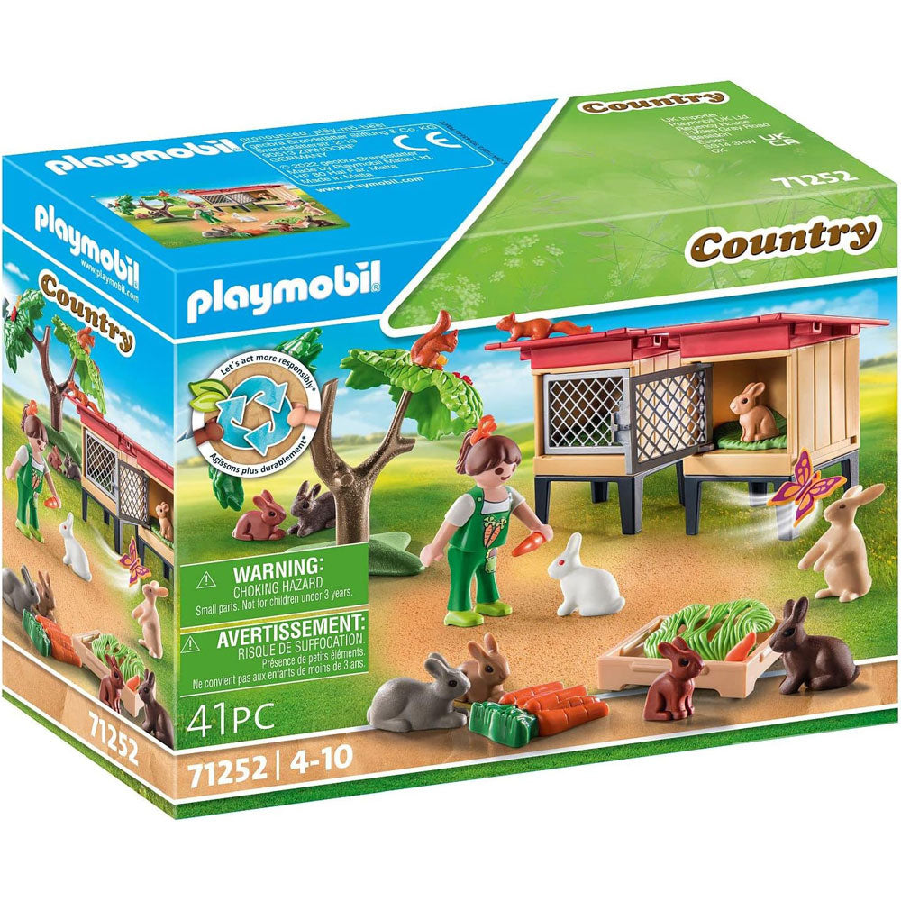 Rabbit Enclosure Toy Playset from Country theme by Playmobil in box packaging