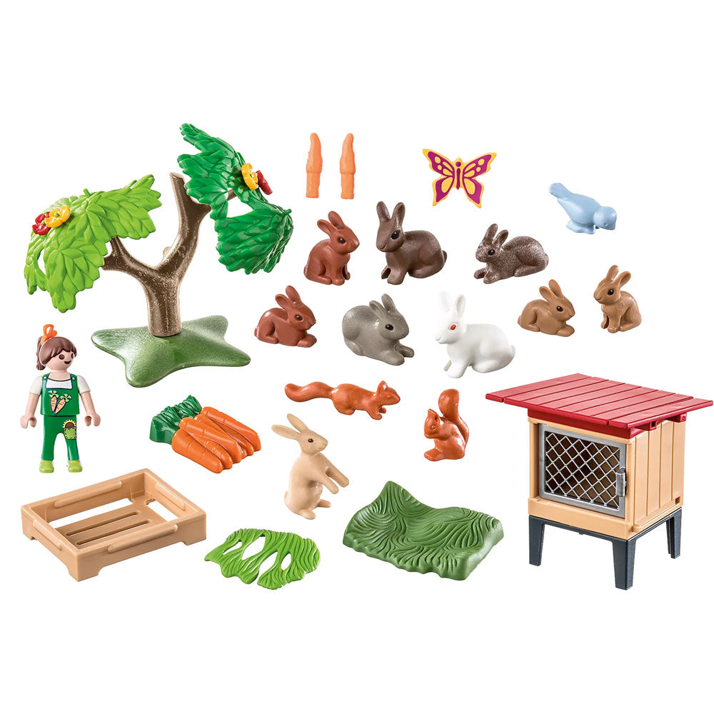 Rabbit Enclosure Toy Playset from Country theme by Playmobil with lots of accessories