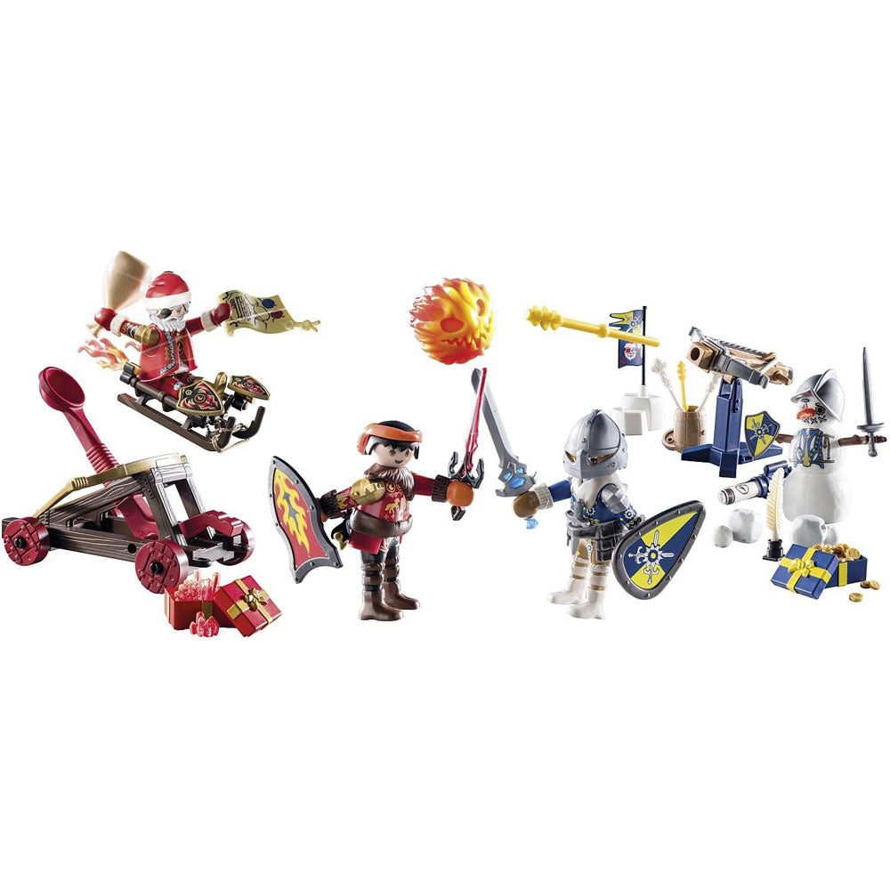 Novelmore Battle in the Snow Advent Calendar by Playmobil with plenty of winter decorations