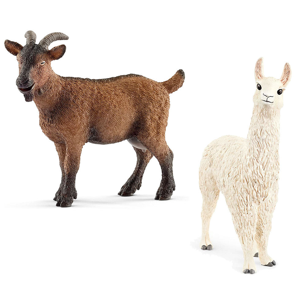 Schleich Farm World Goat & Llama Animal Figurines Value Pack