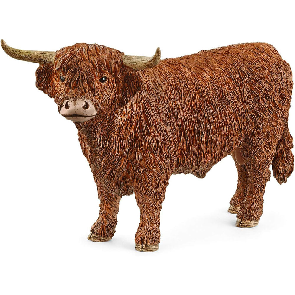 Farm World Highland Bull Animal Figurine by Schleich for kids aged 3 years and up