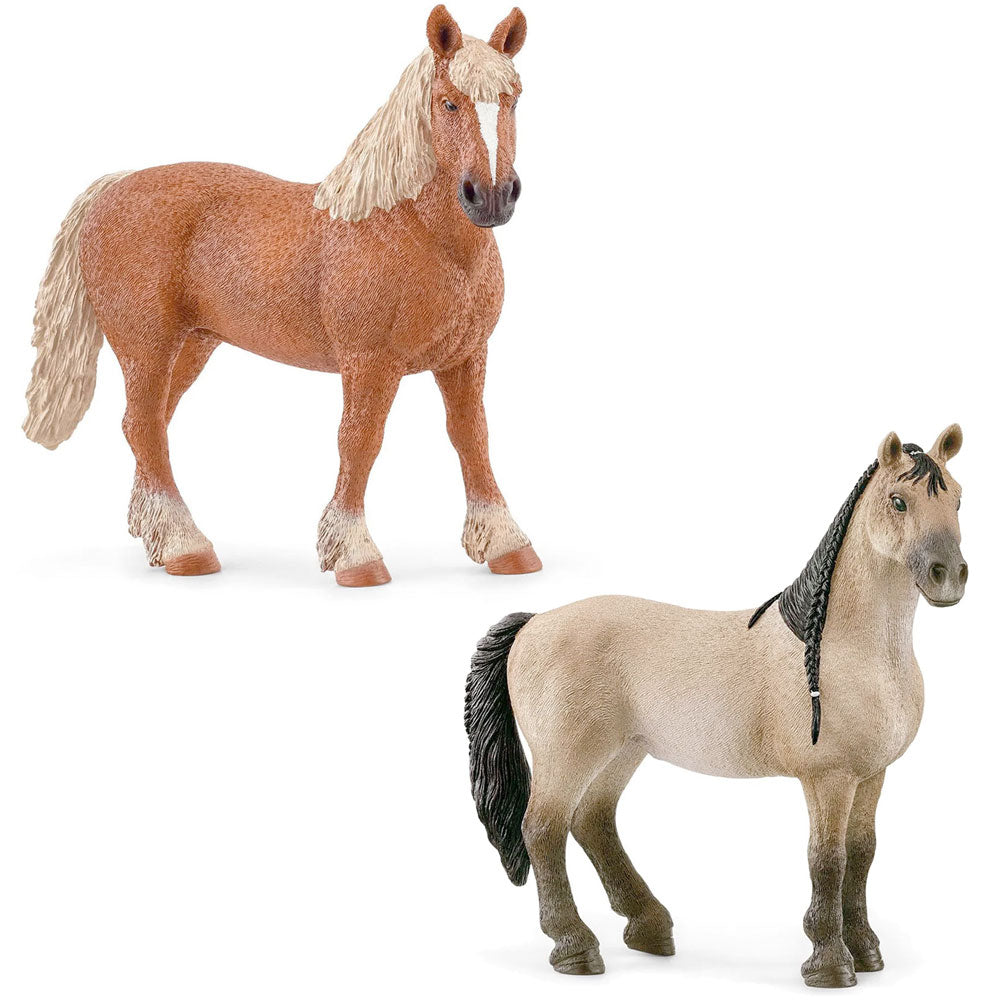 Belgian Draft & Criollo Definitivo Mare Horse Figurines by Schleich Value Pack