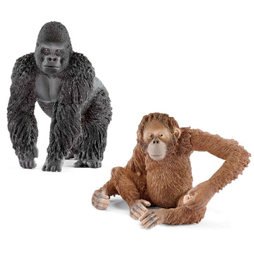 Schleich Wild Life Gorilla & Orangutan Animal Figurines Value Pack