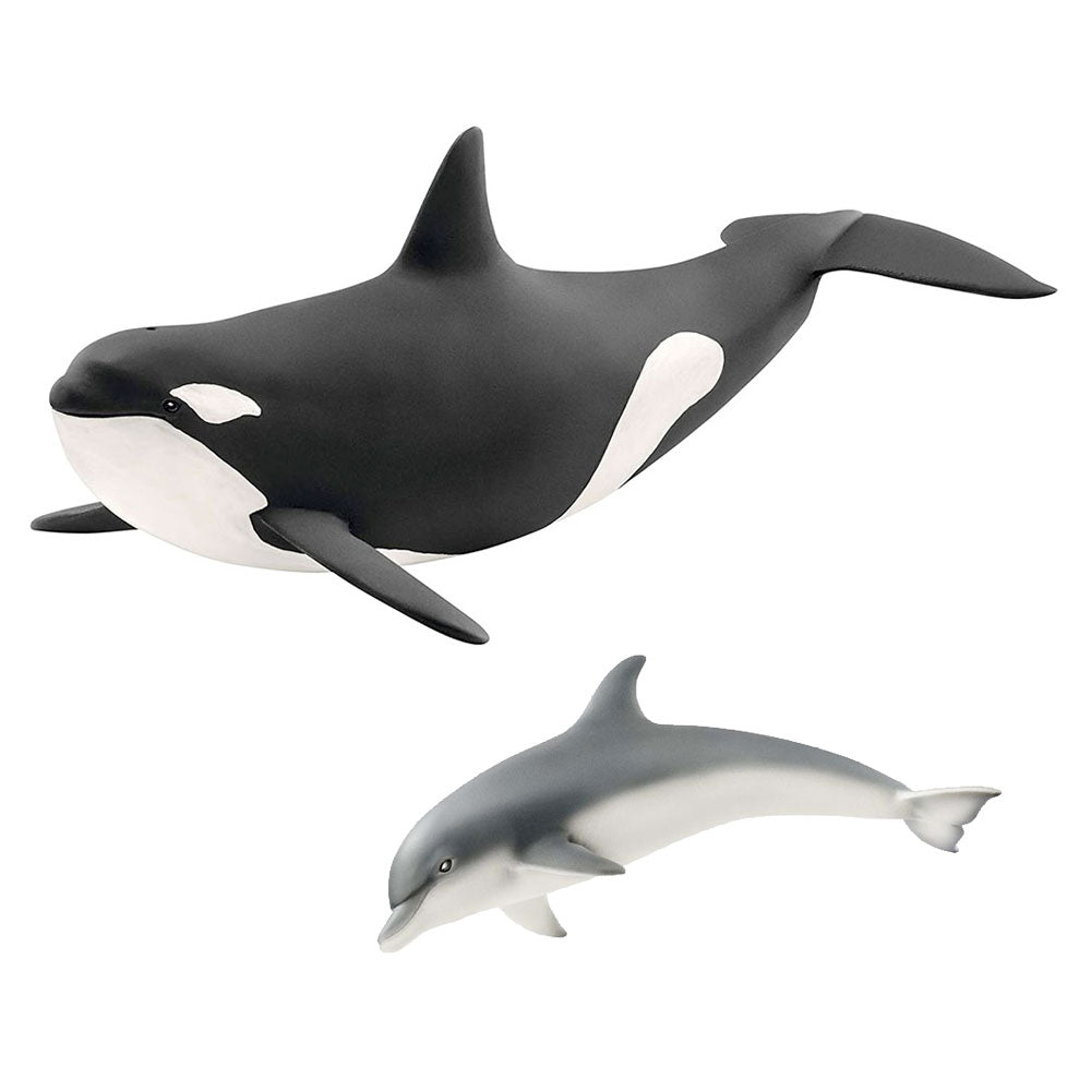Wild Life Killer Whale & Dolphin Animal Figurines by Schleich Value Pack