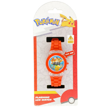 Pokemon Flashing Light Up  Digital LCD Watch with Black Loop