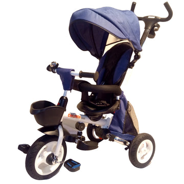 Aussie Baby Deluxe Foldable Trike with Parent Control - Blue