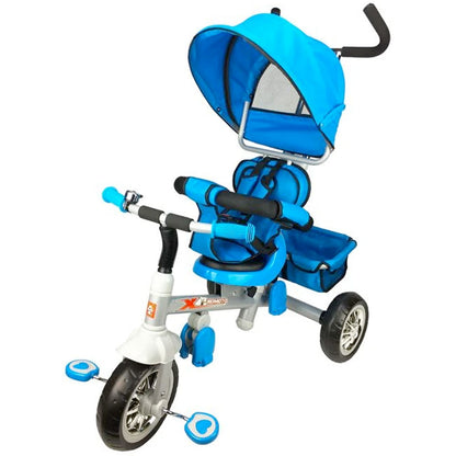 Aussie Baby Reverse Seat Kids Baby Toddler Tricycle Ride-On with Parent Handle - Blue