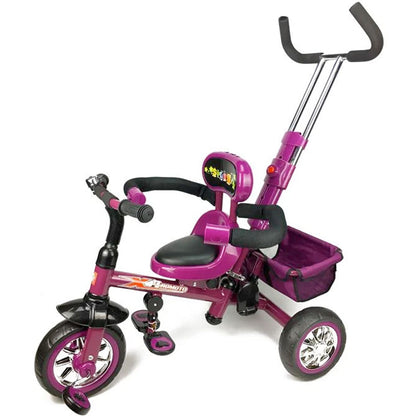 Aussie Baby Reverse Seat Kids Baby Toddler Tricycle Ride-On with Parent Handle - Purple