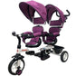 Aussie Baby Kids Tandem Tricycle Double Seats Ride-On Trike with Parent Handle - Purple