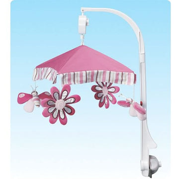 Aussie Baby Musical Baby Cot Mobile - Butterfly Pink