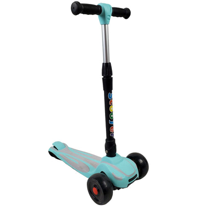 Aussie Baby Super Max Kids Foldable 3-Wheel Scooter with Flashing Wheels - Aqua