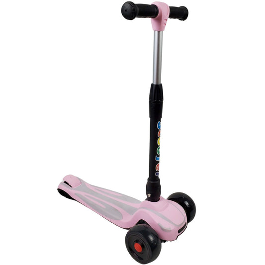 Aussie Baby Super Max Kids Foldable 3-Wheel Scooter with Flashing Wheels - Pink