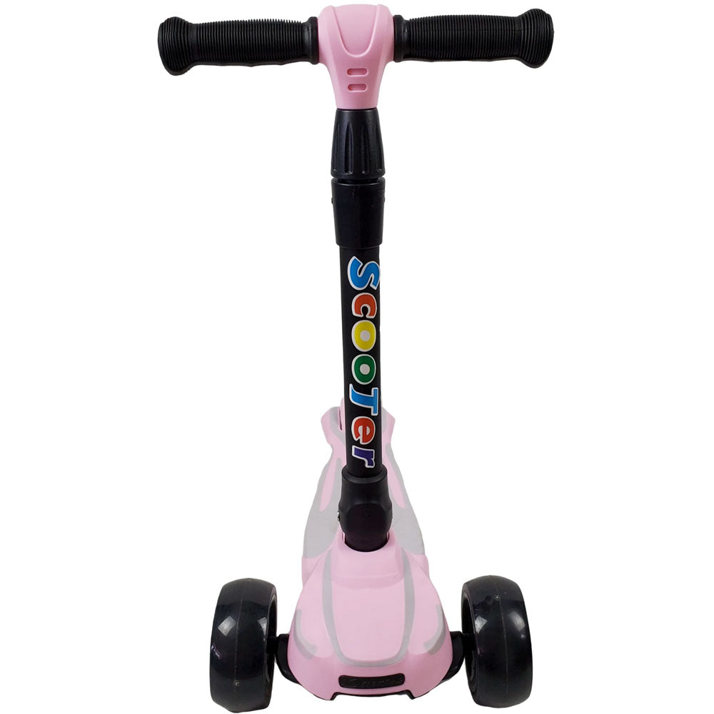 Aussie Baby Super Max Kids Foldable 3-Wheel Scooter with Flashing Wheels - Pink